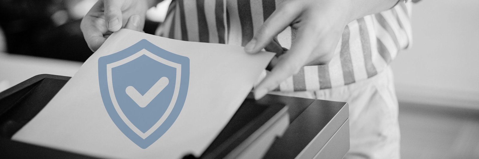 Woman printing a document on a printer