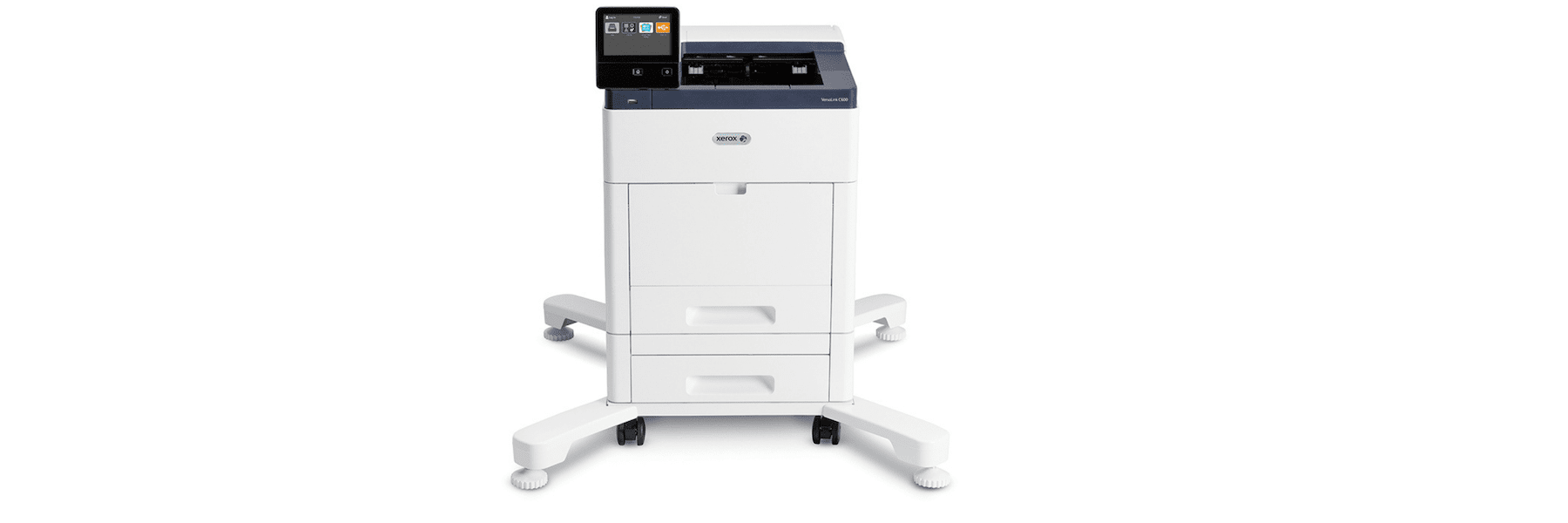 The Xerox VersaLink C600 with a stand 