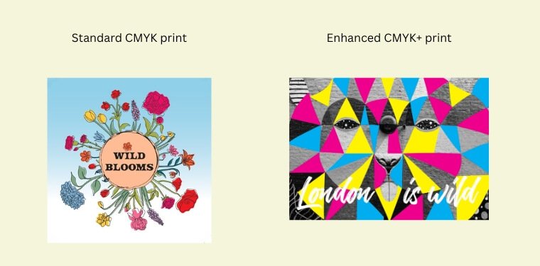 CMYK print versus CMYK+ print with beyond CMYK