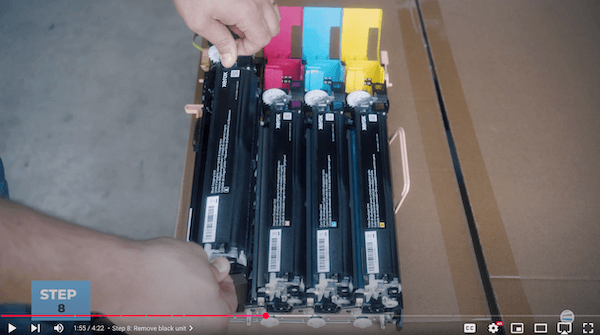 How to replace black/color imaging kit on Xerox VersaLink C625_Step 8_Remove black imaging unit