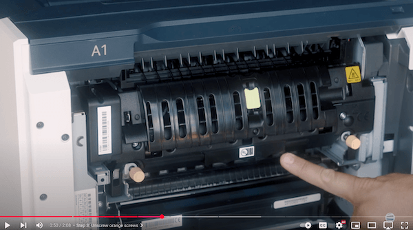 How to Replace the Fuser on a Xerox VersaLink C625_Step 4_1_Locate Fuser Handle