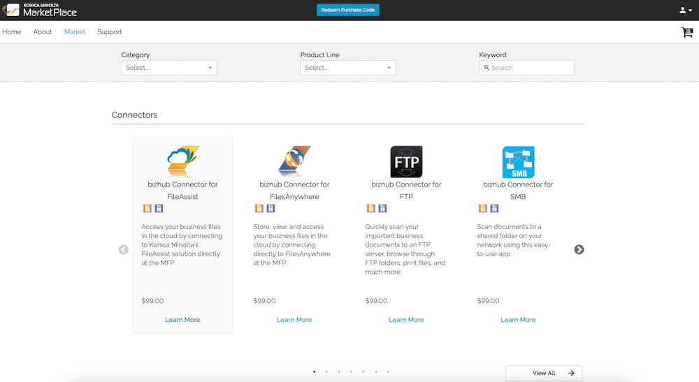 Konica Minolta MarketPlace Home