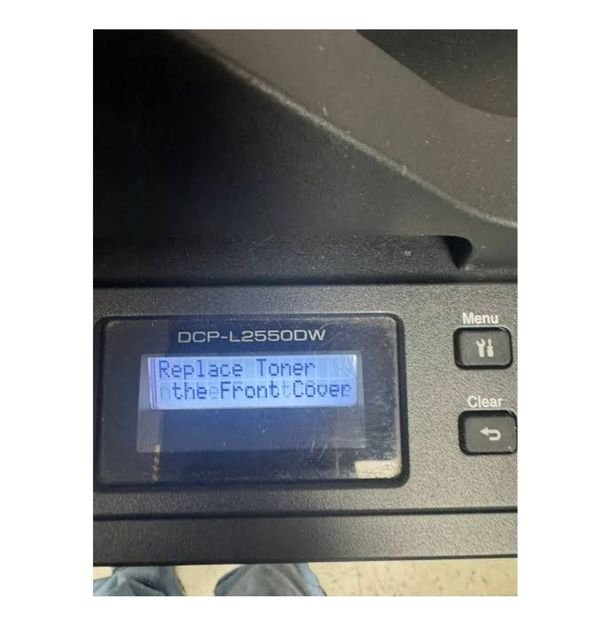 Replace toner message on printer