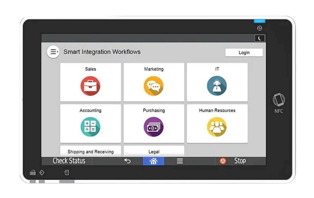 Ricoh printer user interface with apps