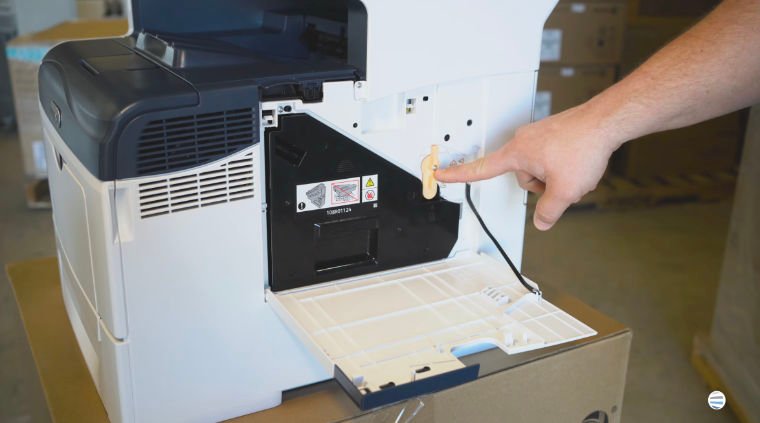 How to Replace Waste Toner Container on Xerox VersaLink C400_C405_Step 1
