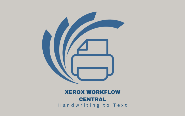 A printer logo in blue.