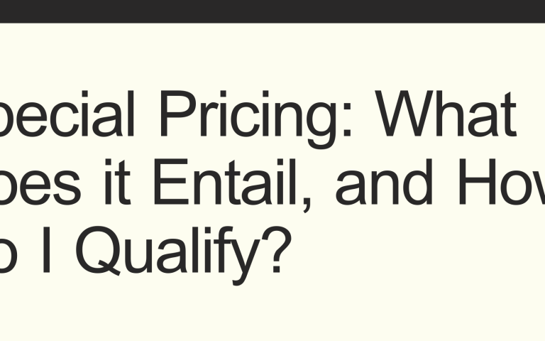 special pricing what does it entail and how do i qualify