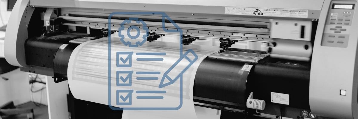 Large format inkjet printer doing in-house printing for business