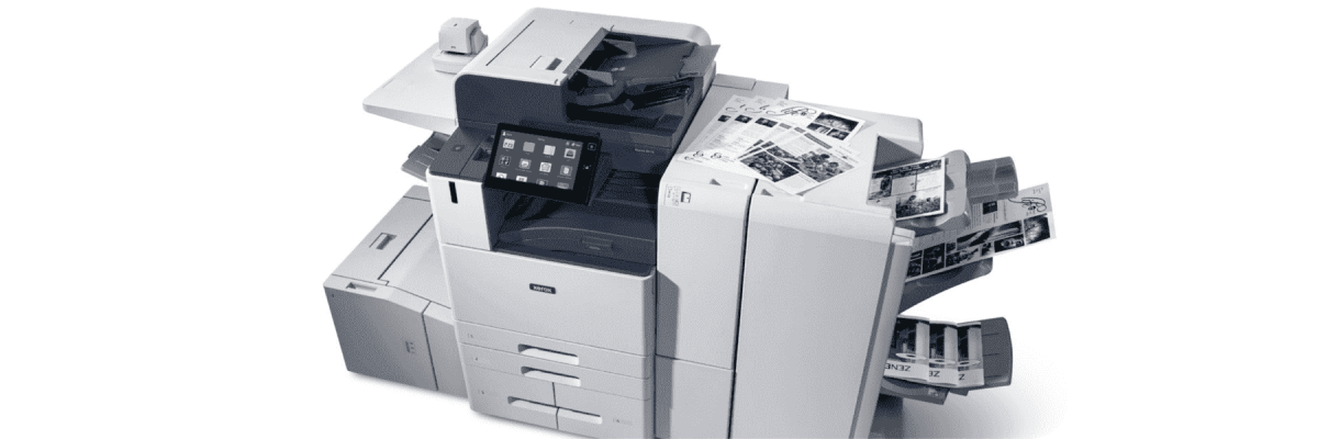 The Xerox AltaLink B8155 with multiple prints on its paper trays