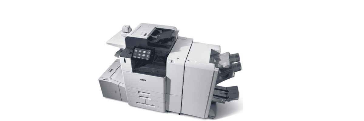 The Xerox AltaLink B8170 with additional paper trays and accessories 