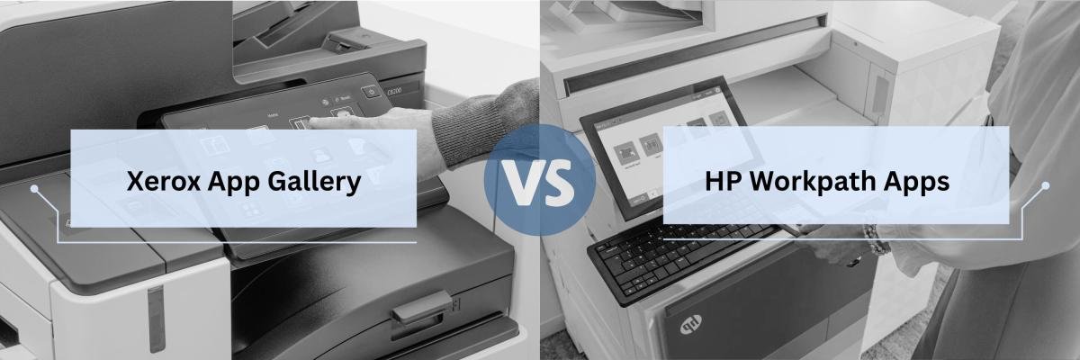 Person using Xerox App Gallery vs. Person using HP Workpath