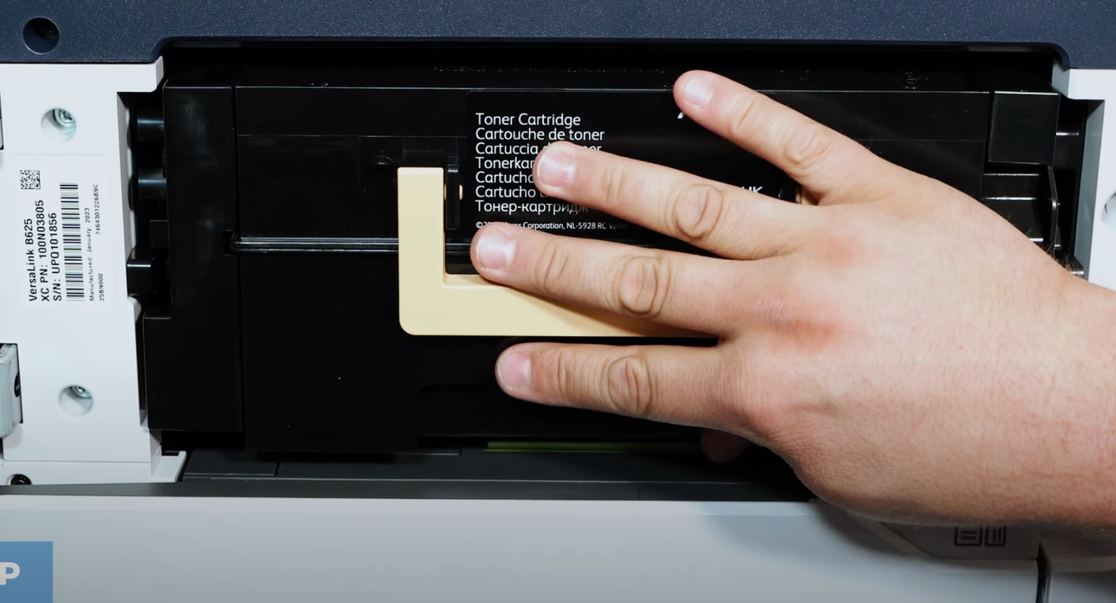 Push toner in.